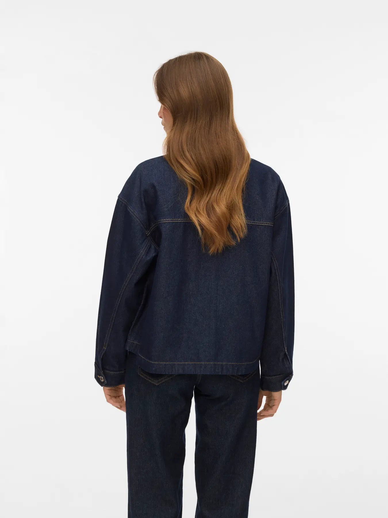 VEROMODA - JAMIE LS DENIM SHACKET - DARK BLUE DENIM RINSE