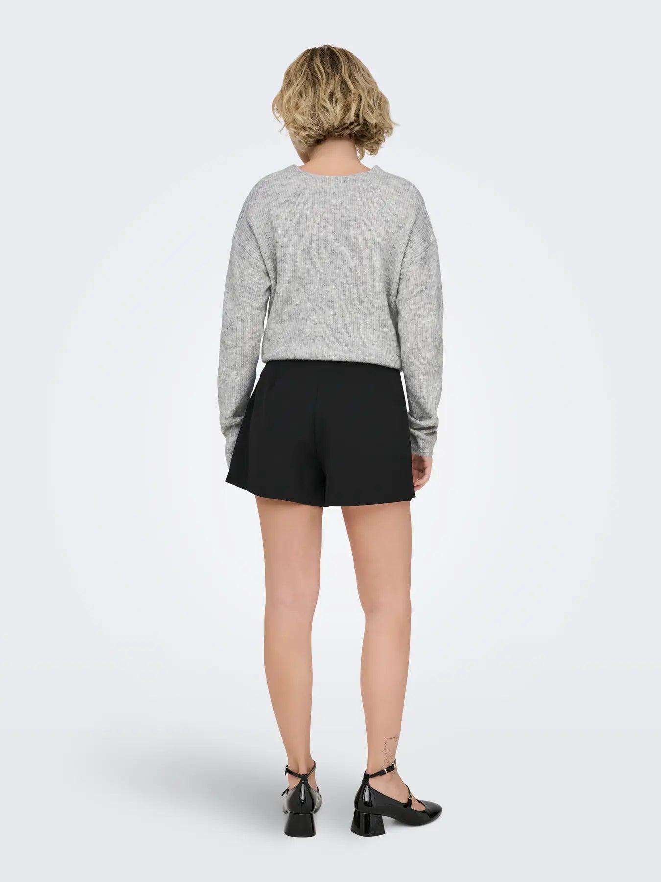 ONLY - CAMILLA V-NECK L/S PULLOVER KNIT - LIGHT GREY MELANGE