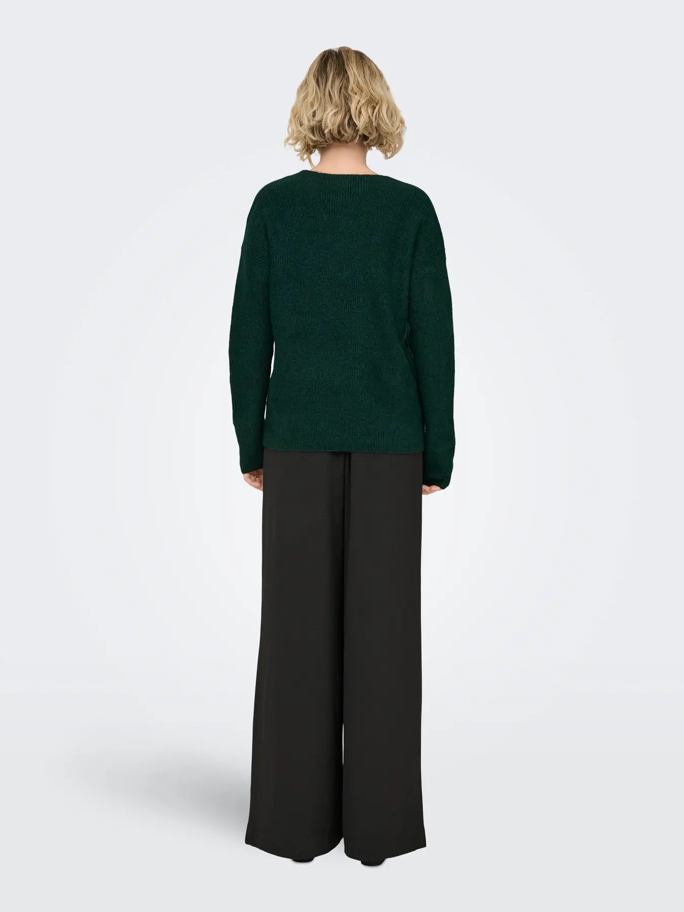 ONLY - CAMILLA V-NECK L/S PULLOVER KNIT - SCARAB MELANGE