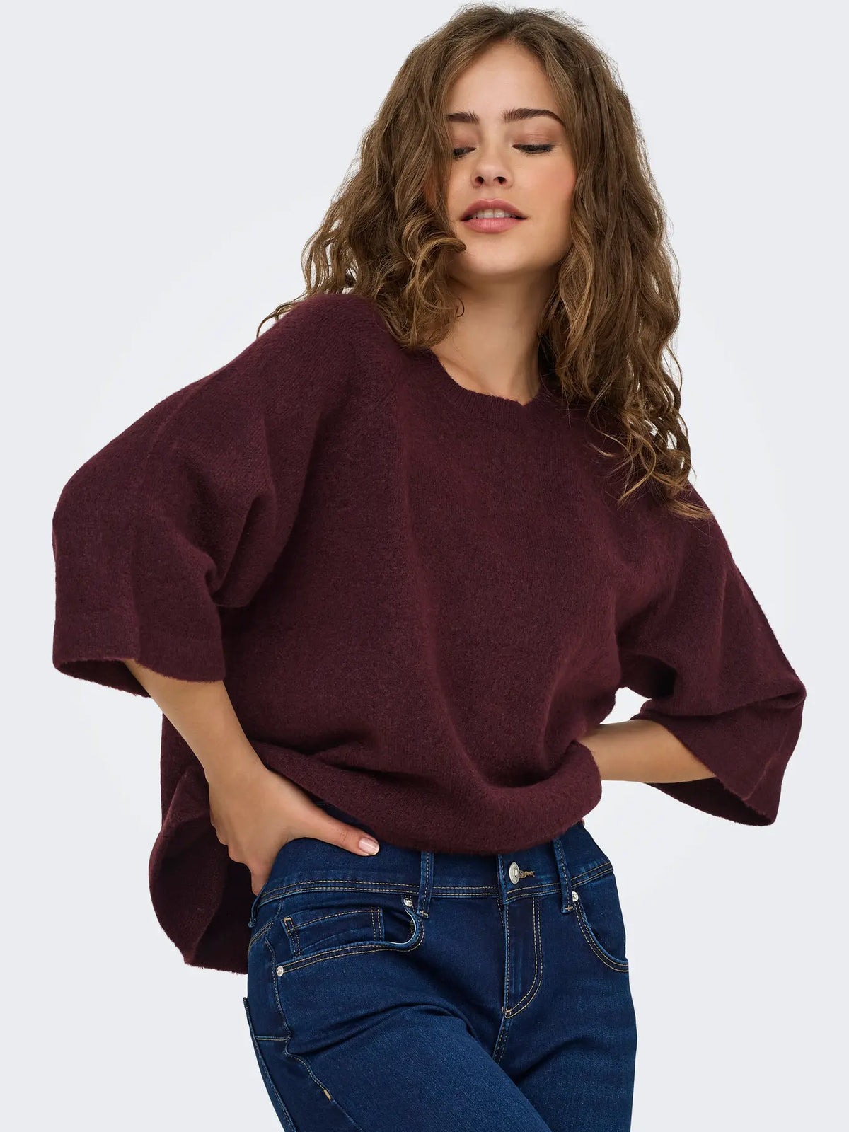 ONLY - SIMONI 3/4 PULLOVER - PORT ROYALE MELANGE