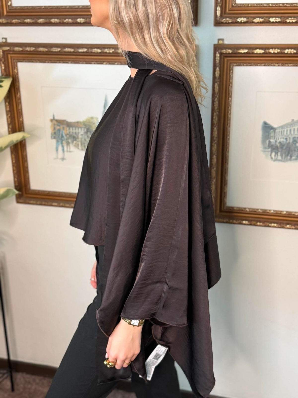 VEROMODA - MIRO L/S CAPE SCARF - CHOCOALTE TORTE
