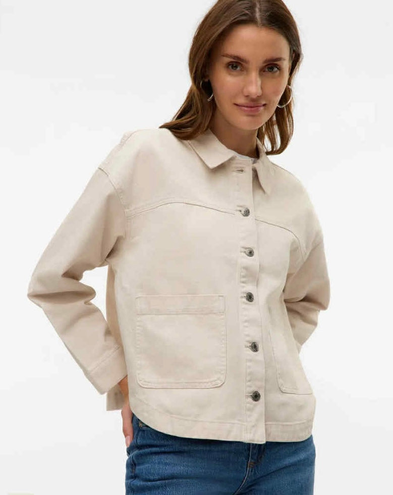 VEROMODA - JAMIE LS DENIM SHACKET - BIRCH