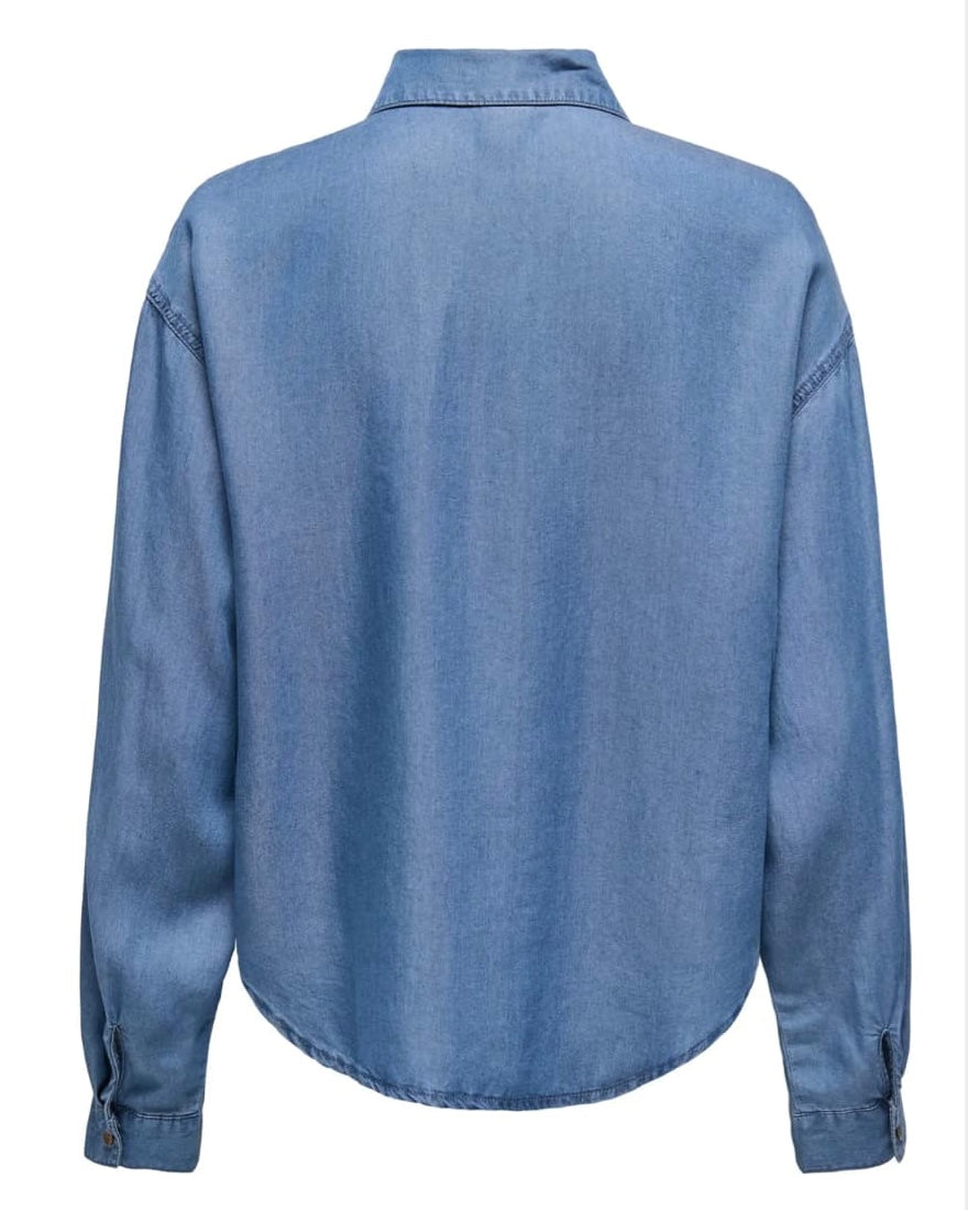 ONLY - CHARIS LIFE LS SHIRT - MEDIUM BLUE DENIM