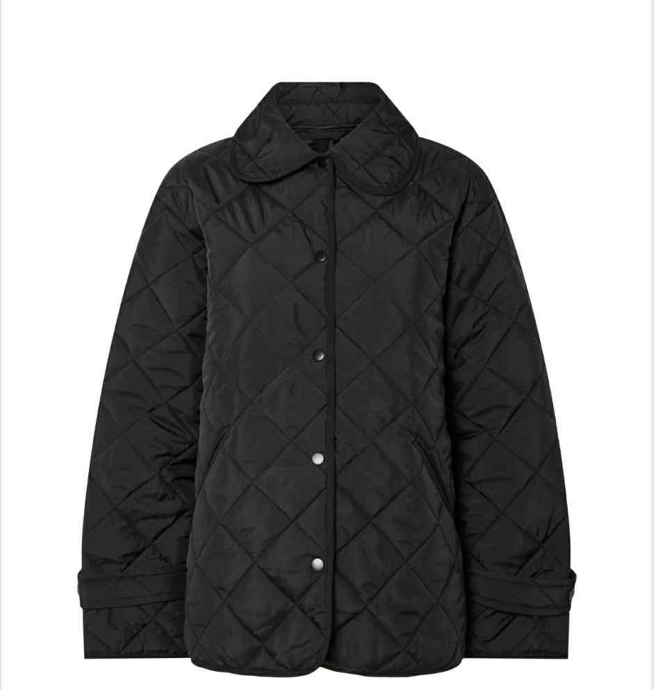 PIECES - EMILY SHORT QUILTED JACKET - BLACK