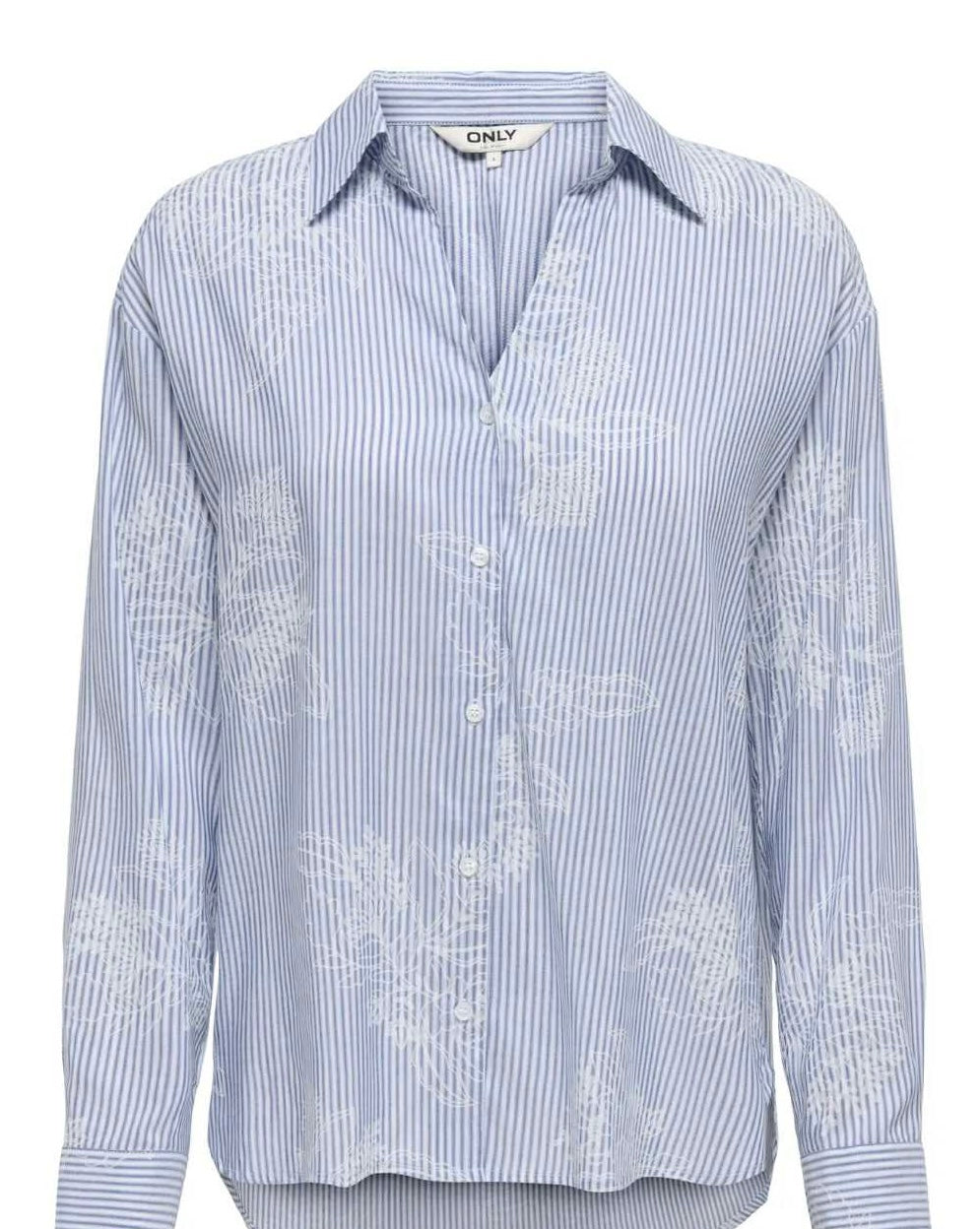 ONLY - MIKELA LS REG STRIPED SHIRT - SKIPPER B LUE/BRIGHT WHITE