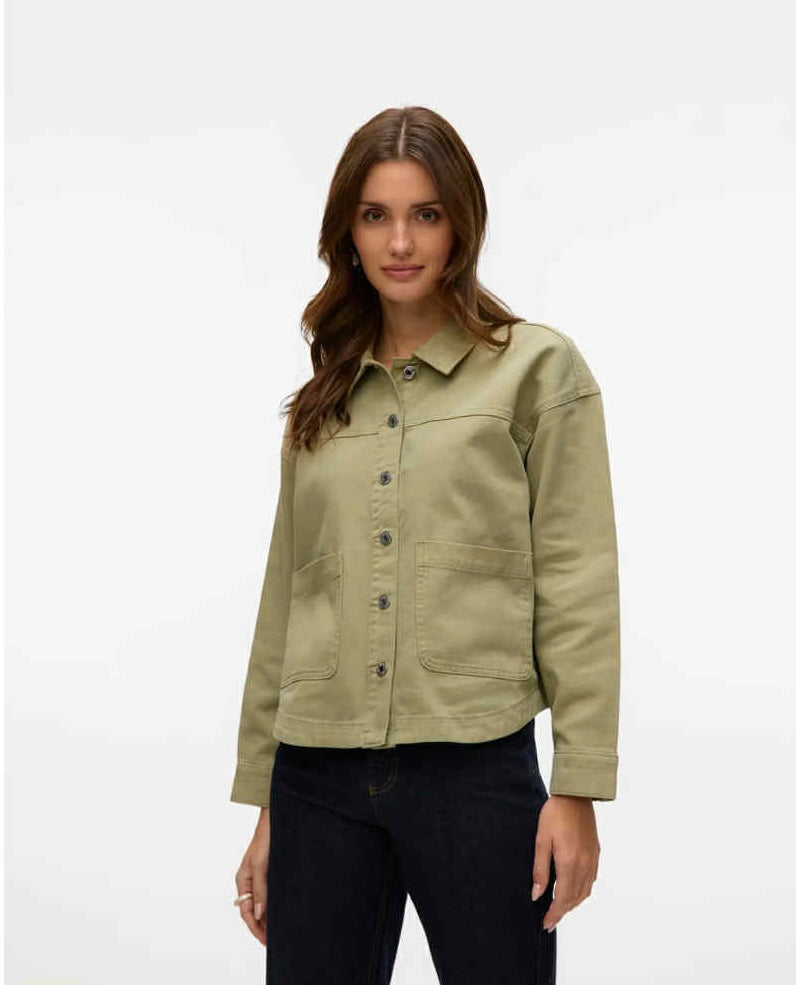 VEROMODA - JAMIE LS DENIM SHACKET - LAUREL WREATH/WASHED