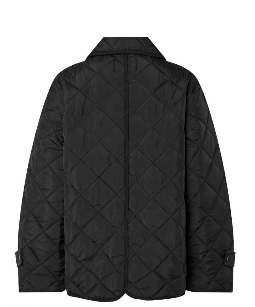PIECES - EMILY SHORT QUILTED JACKET - BLACK