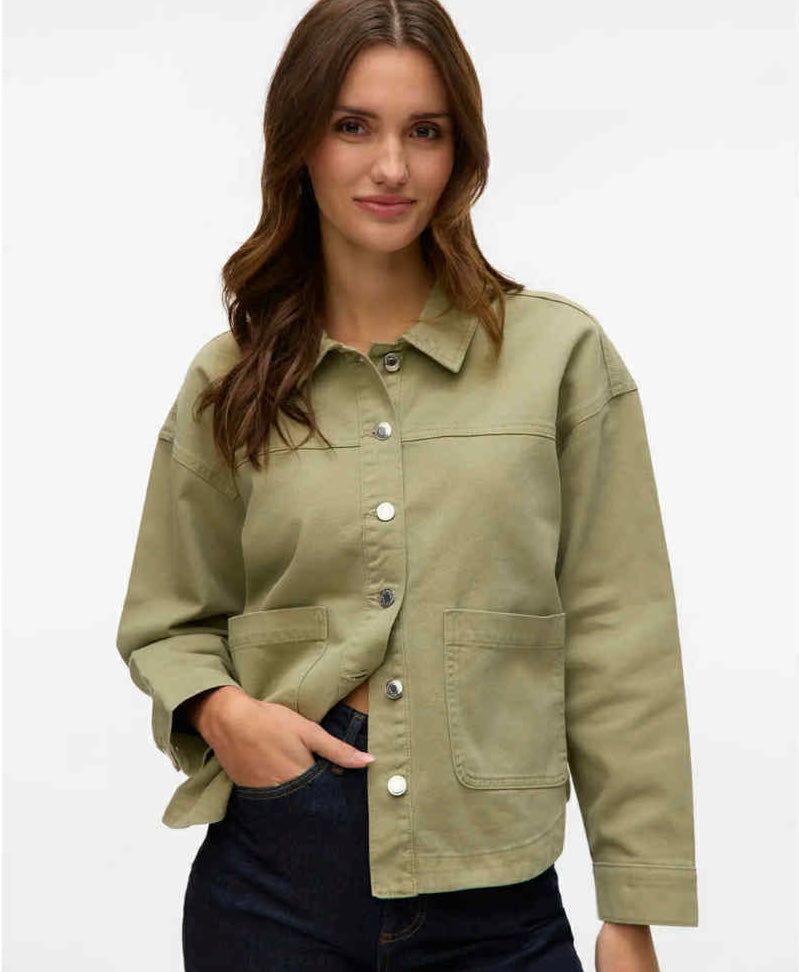 VEROMODA - JAMIE LS DENIM SHACKET - LAUREL WREATH/WASHED