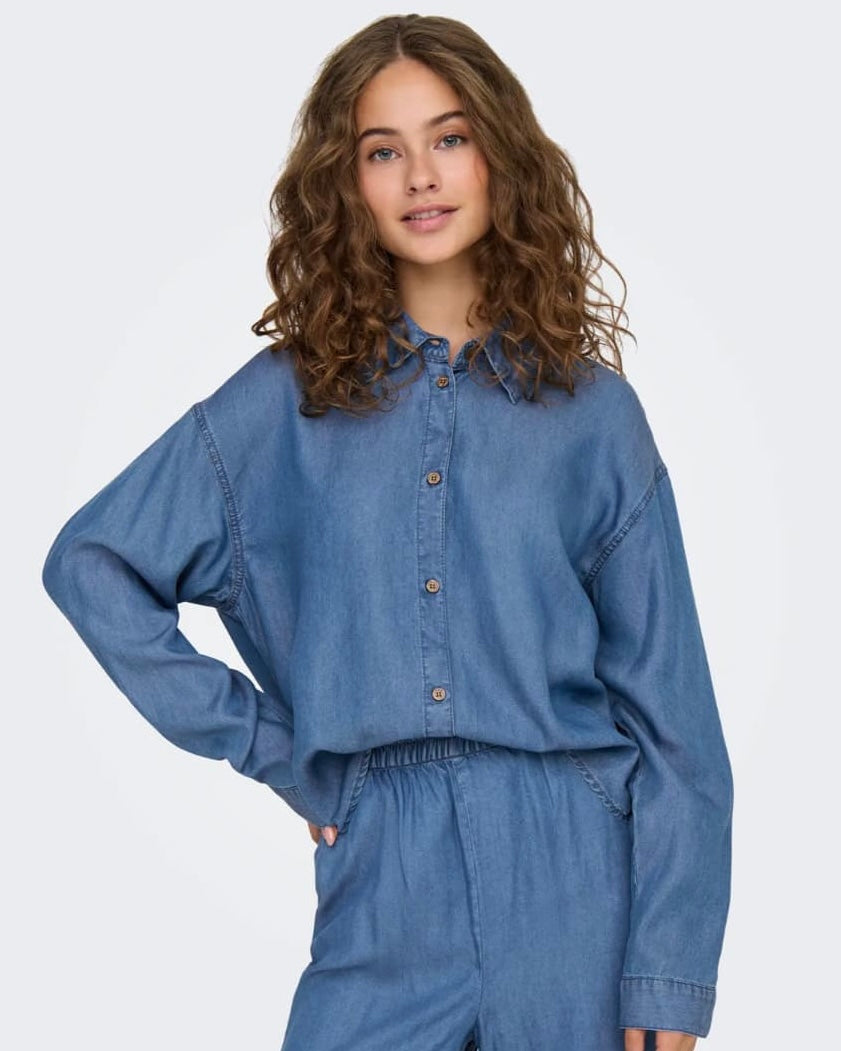 ONLY - CHARIS LIFE LS SHIRT - MEDIUM BLUE DENIM