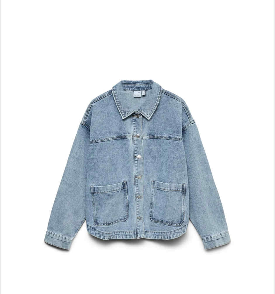 VEROMODA - JAMIE LS DENIM SHACKET - LIGHT BLUE DENIM