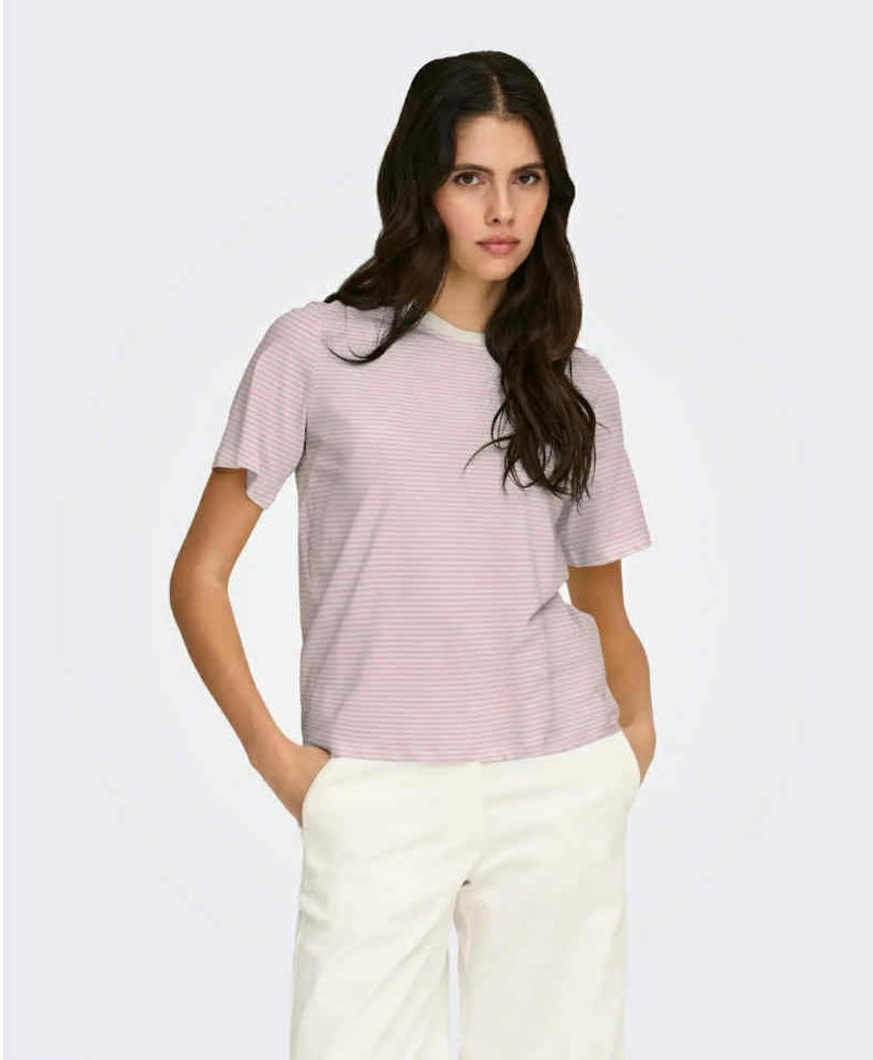 JDY - PISA S/S PRINT TOP - CLOUD DANCER/FRAGRANT