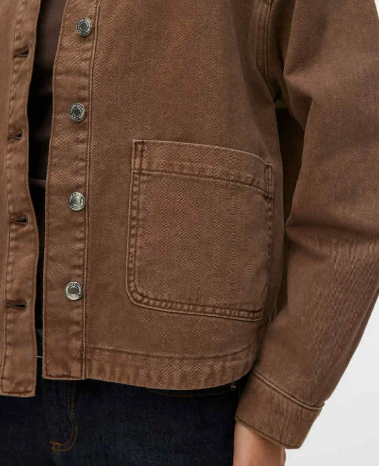 VEROMODA - JAMIE LS DENIM SHACKET - CHOCOLATE TORTE/WASHED