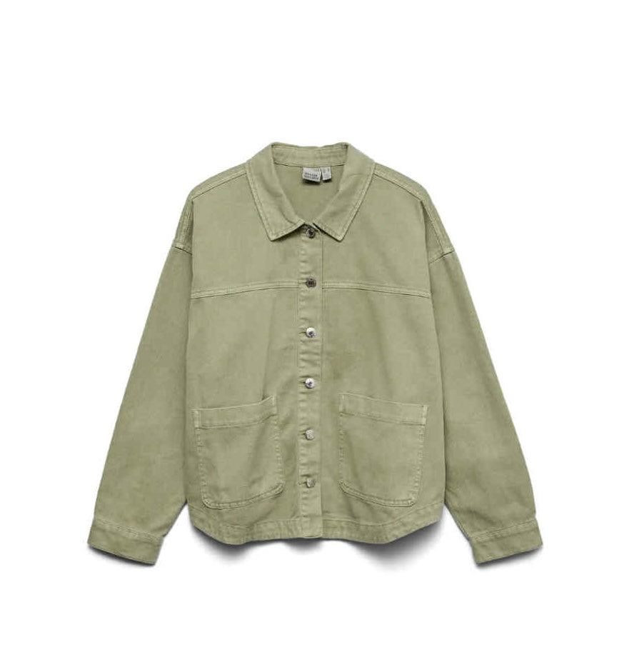 VEROMODA - JAMIE LS DENIM SHACKET - LAUREL WREATH/WASHED