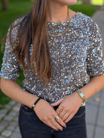 Ladda upp bild till gallerivisning, PIECES - KAM SS TOP - MOREL/SILVER SEQ
