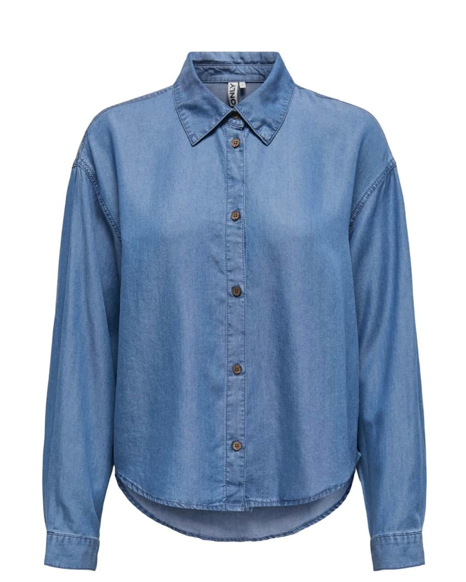 ONLY - CHARIS LIFE LS SHIRT - MEDIUM BLUE DENIM