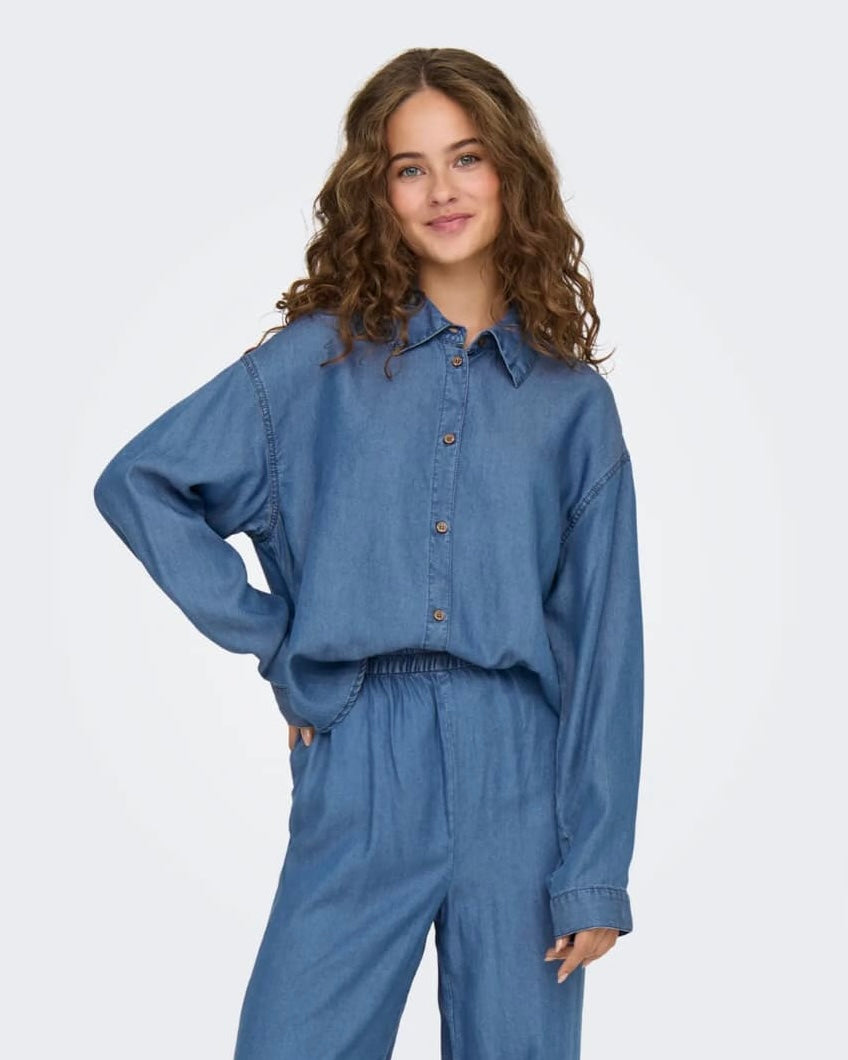ONLY - CHARIS LIFE LS SHIRT - MEDIUM BLUE DENIM