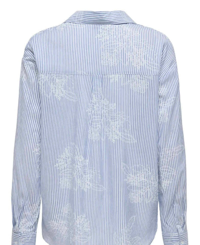 ONLY - MIKELA LS REG STRIPED SHIRT - SKIPPER B LUE/BRIGHT WHITE