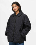 PIECES - EMILY SHORT QUILTED JACKET - BLACK