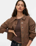 VEROMODA - JAMIE LS DENIM SHACKET - CHOCOLATE TORTE/WASHED