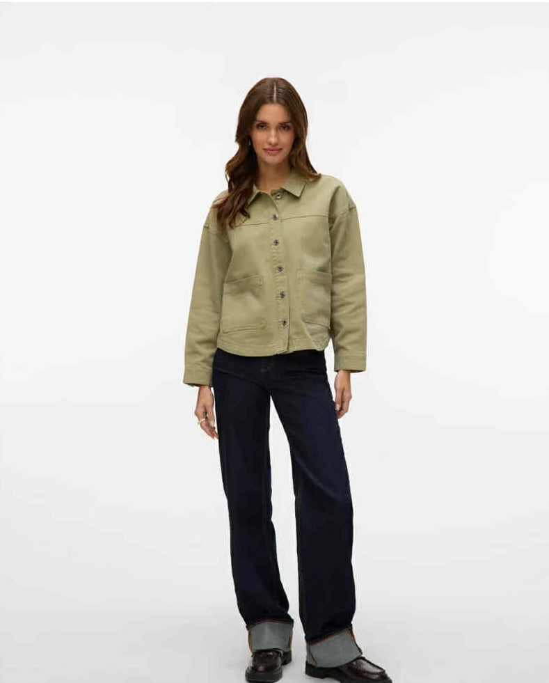 VEROMODA - JAMIE LS DENIM SHACKET - LAUREL WREATH/WASHED