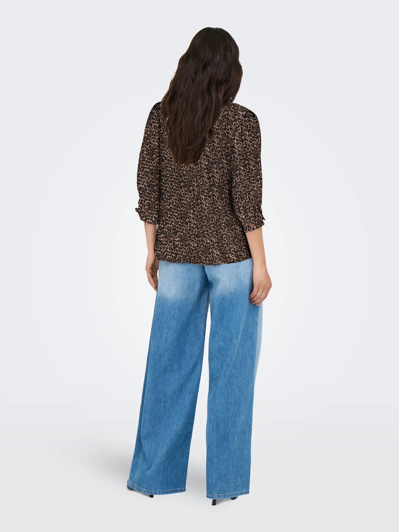 ONLY - RAYA 3/4 SHIRT - SILVER MINK ANIMAL
