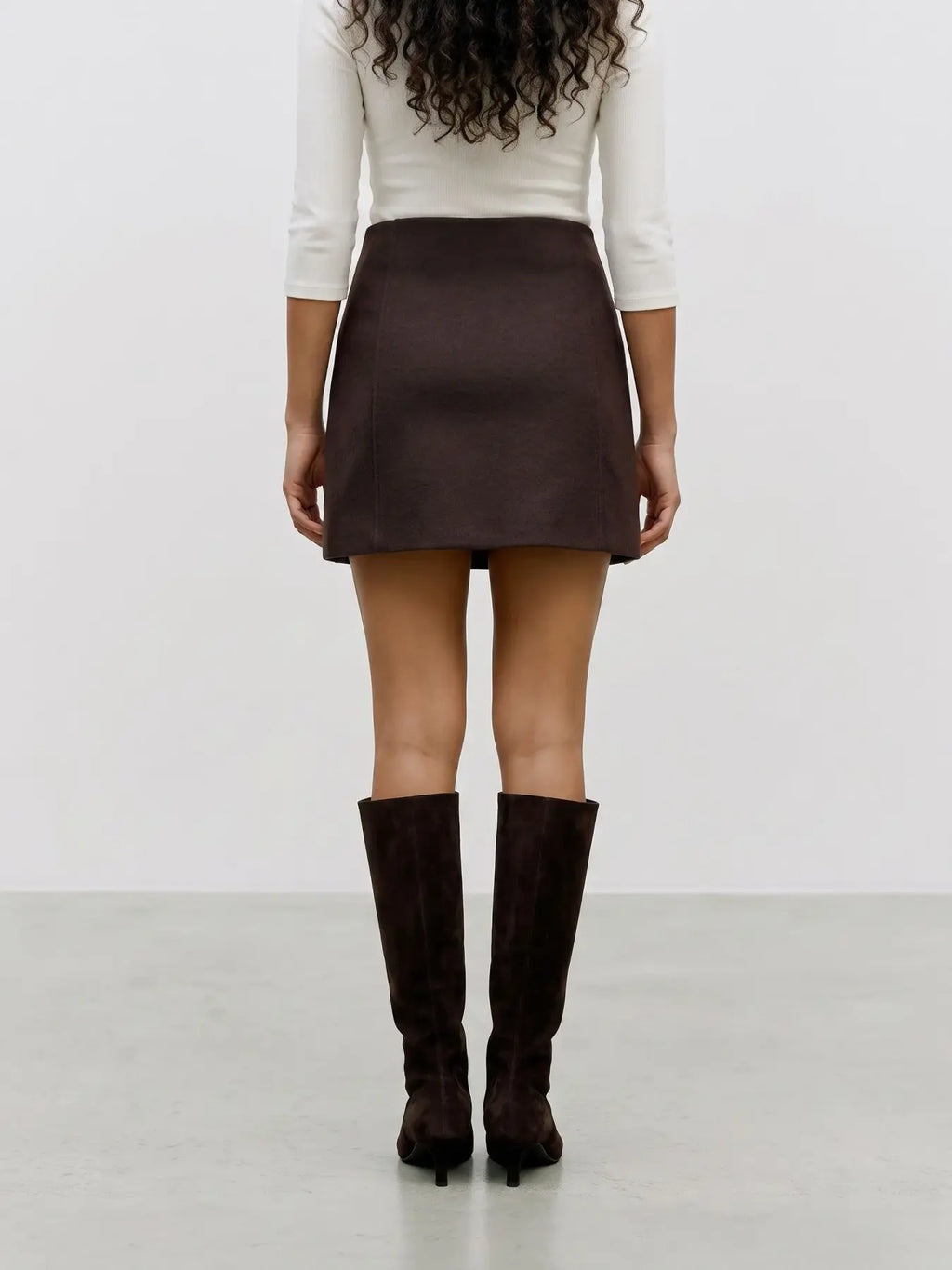 VEROMODA - FORTUNEALLISON HW SHORT SKIRT - CHOCOLATE TORTE/MELANGE