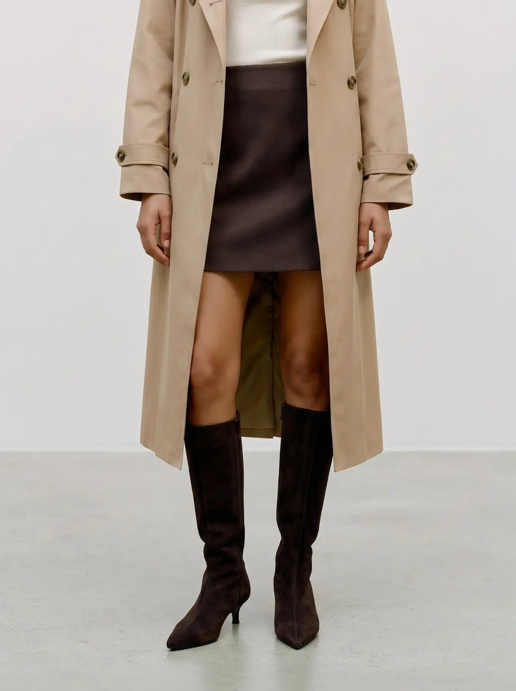 VEROMODA - FORTUNEALLISON HW SHORT SKIRT - CHOCOLATE TORTE/MELANGE