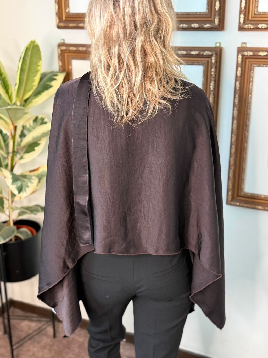 VEROMODA - MIRO L/S CAPE SCARF - CHOCOALTE TORTE
