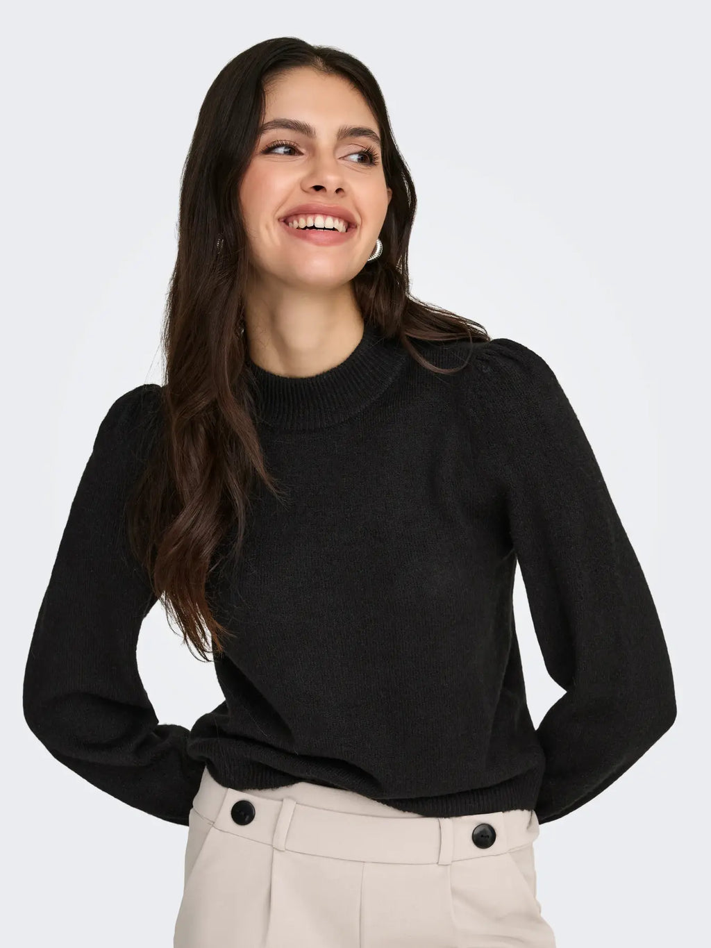 JDY - RUE LIFE L/S PULLOVER - BLACK