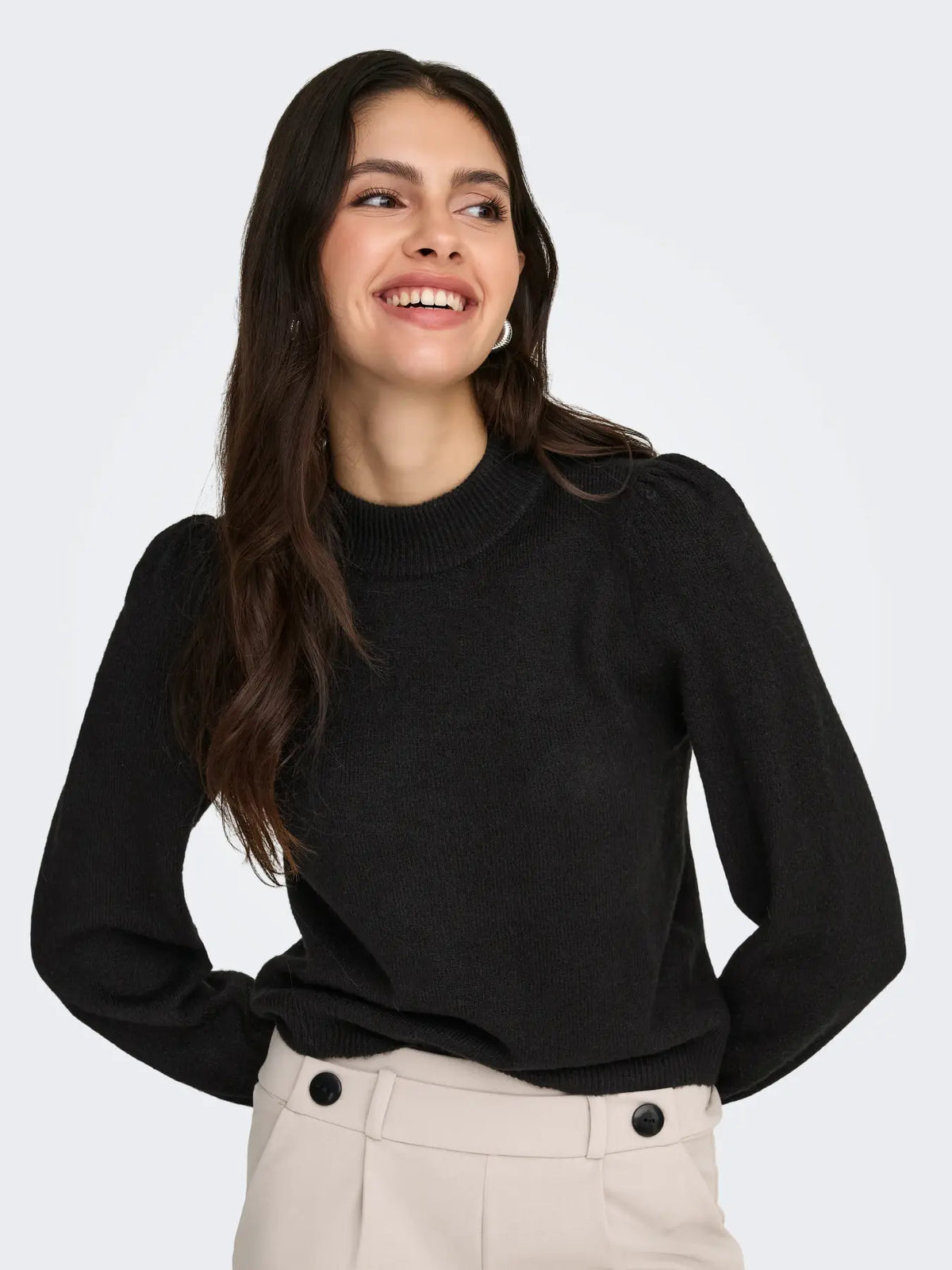 JDY - RUE LIFE L/S PULLOVER - BLACK
