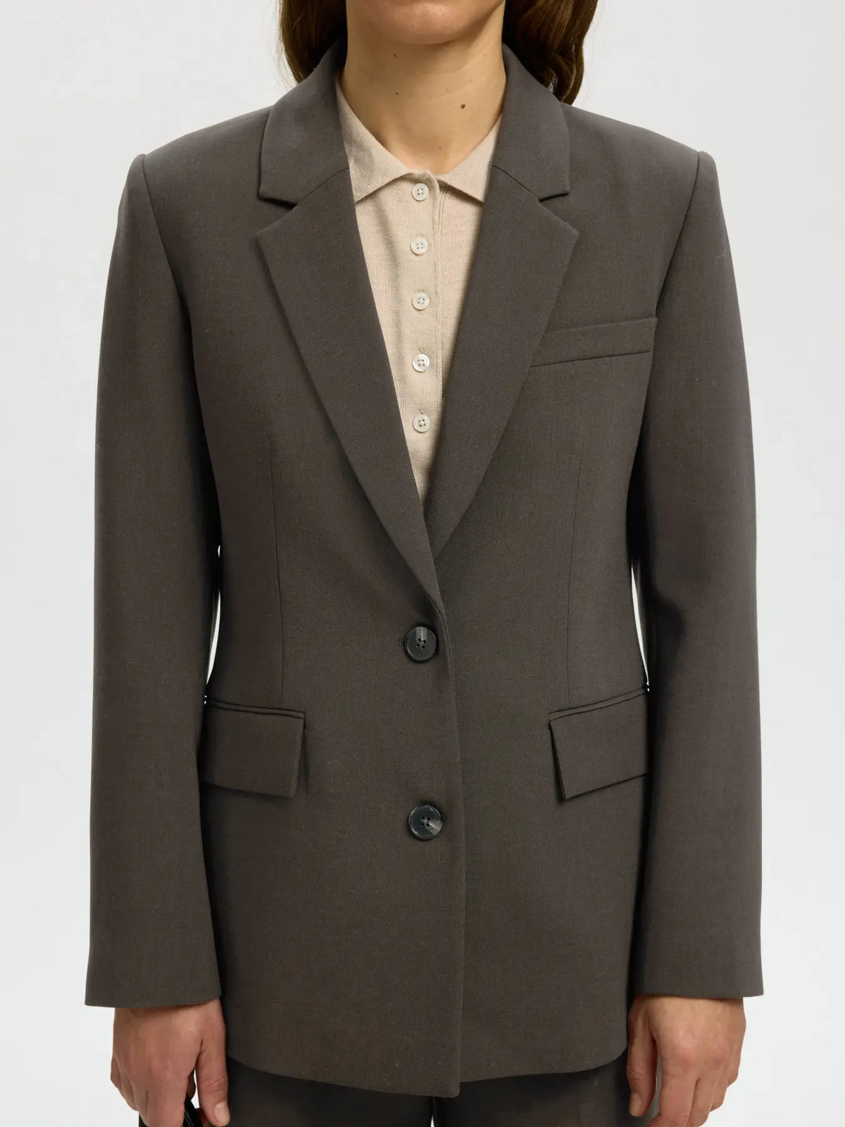 SELECTED FEMME - RITA LS CLASSIC BLAZER - DELICIOSO/MELANGE
