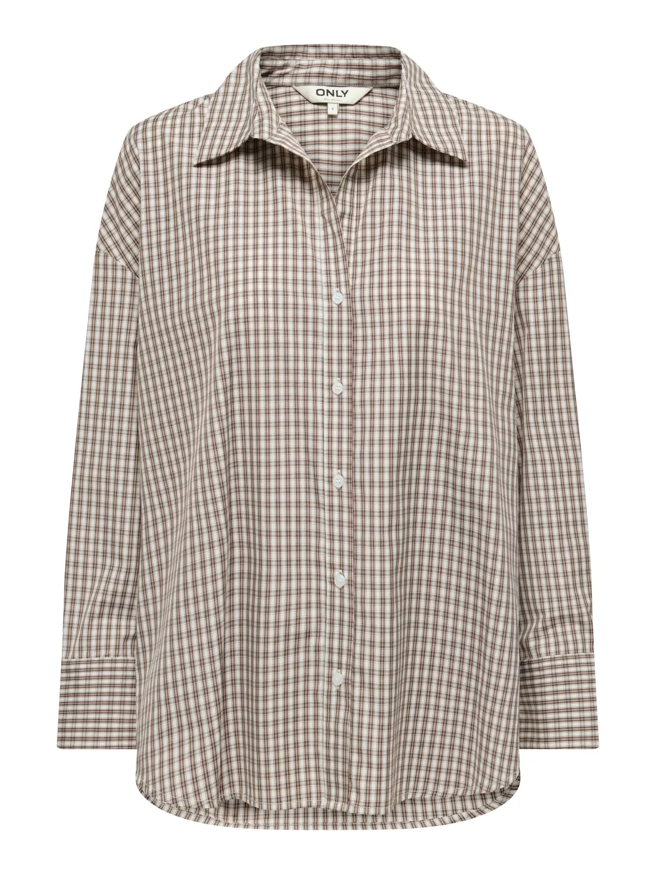 ONLY - OREGON ALVA LS REG SHIRT - SANDSHELL/BROWN