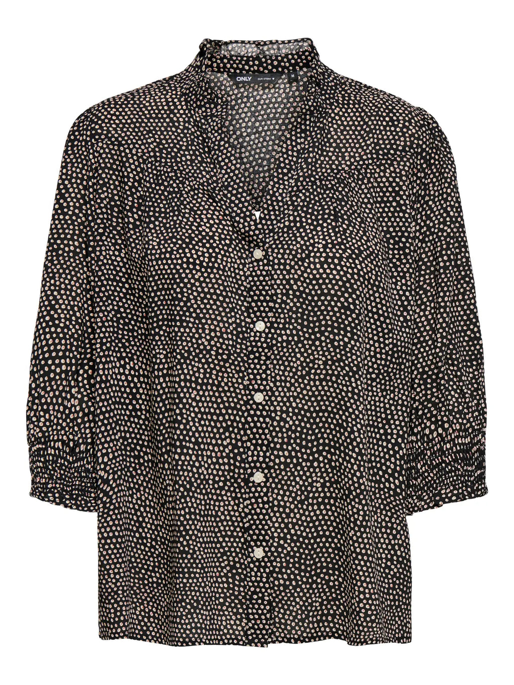 ONLY - RAYA 3/4 SHIRT - BLACK WHITE ROSA DOT