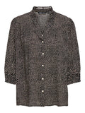 ONLY - RAYA 3/4 SHIRT - BLACK WHITE ROSA DOT