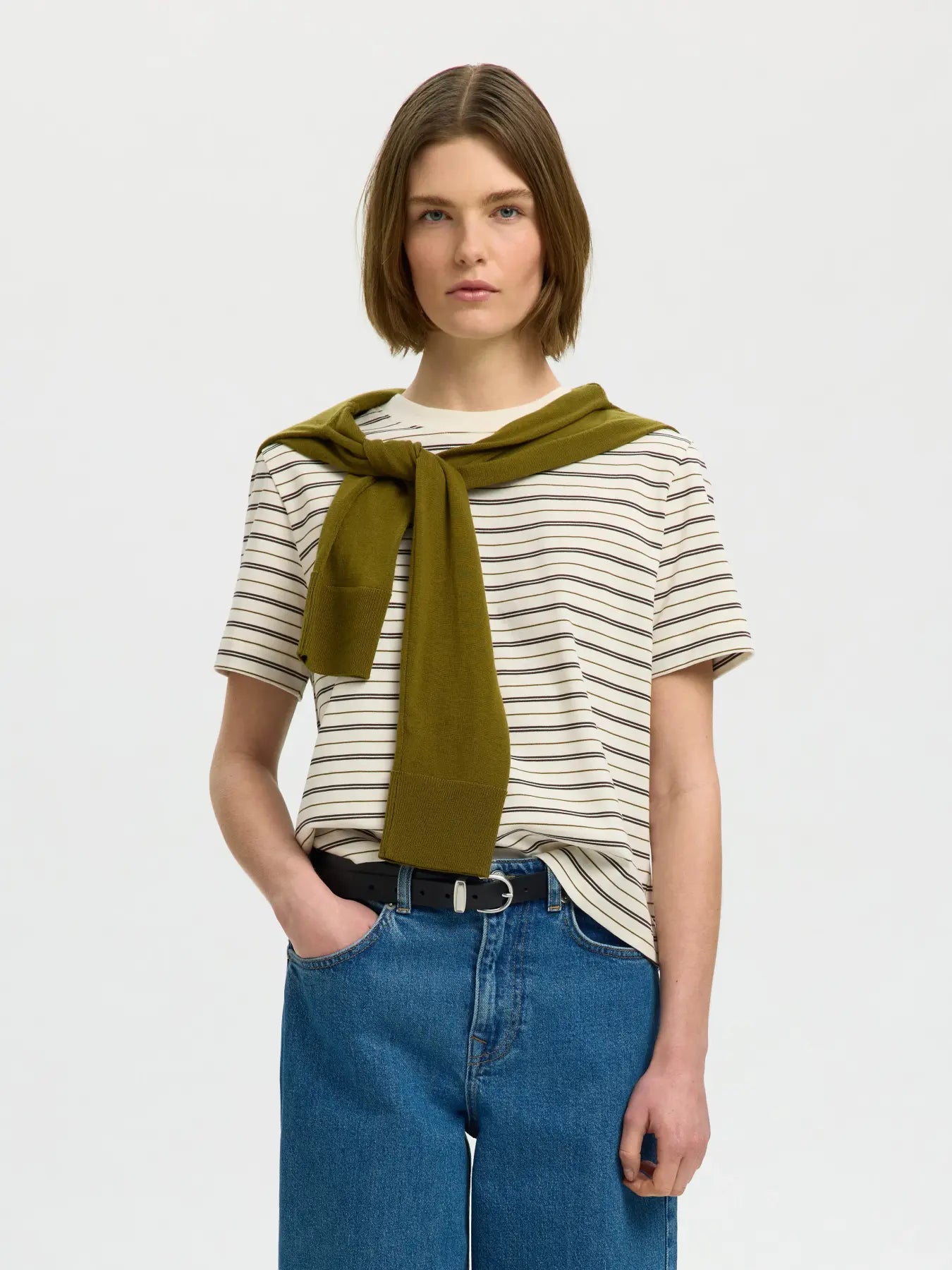 SELECTED FEMME - ESSENTIAL SS BOXY TEE -DELICIOSO MULTI STRIPES