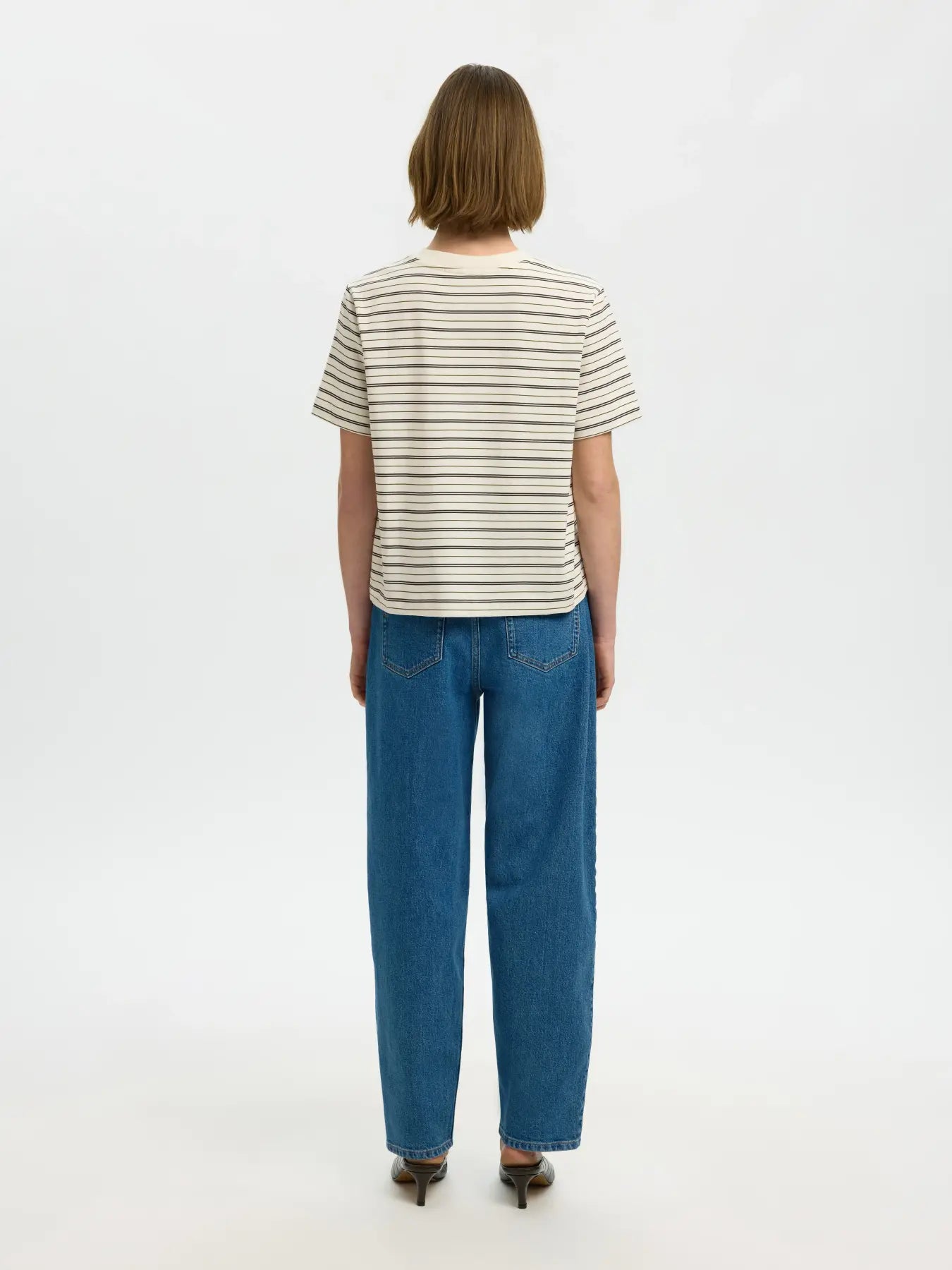 SELECTED FEMME - ESSENTIAL SS BOXY TEE -DELICIOSO MULTI STRIPES
