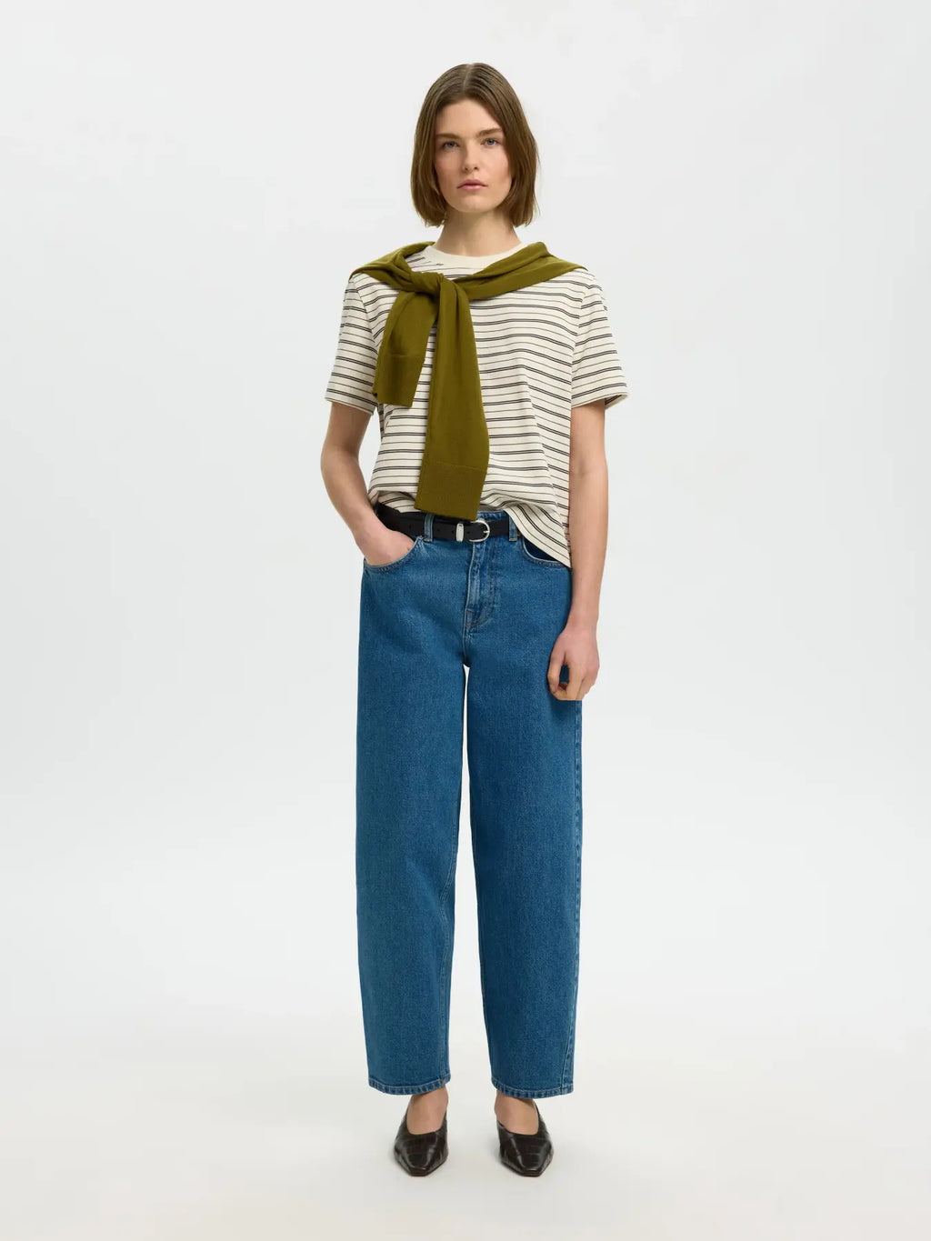 SELECTED FEMME - ESSENTIAL SS BOXY TEE -DELICIOSO MULTI STRIPES