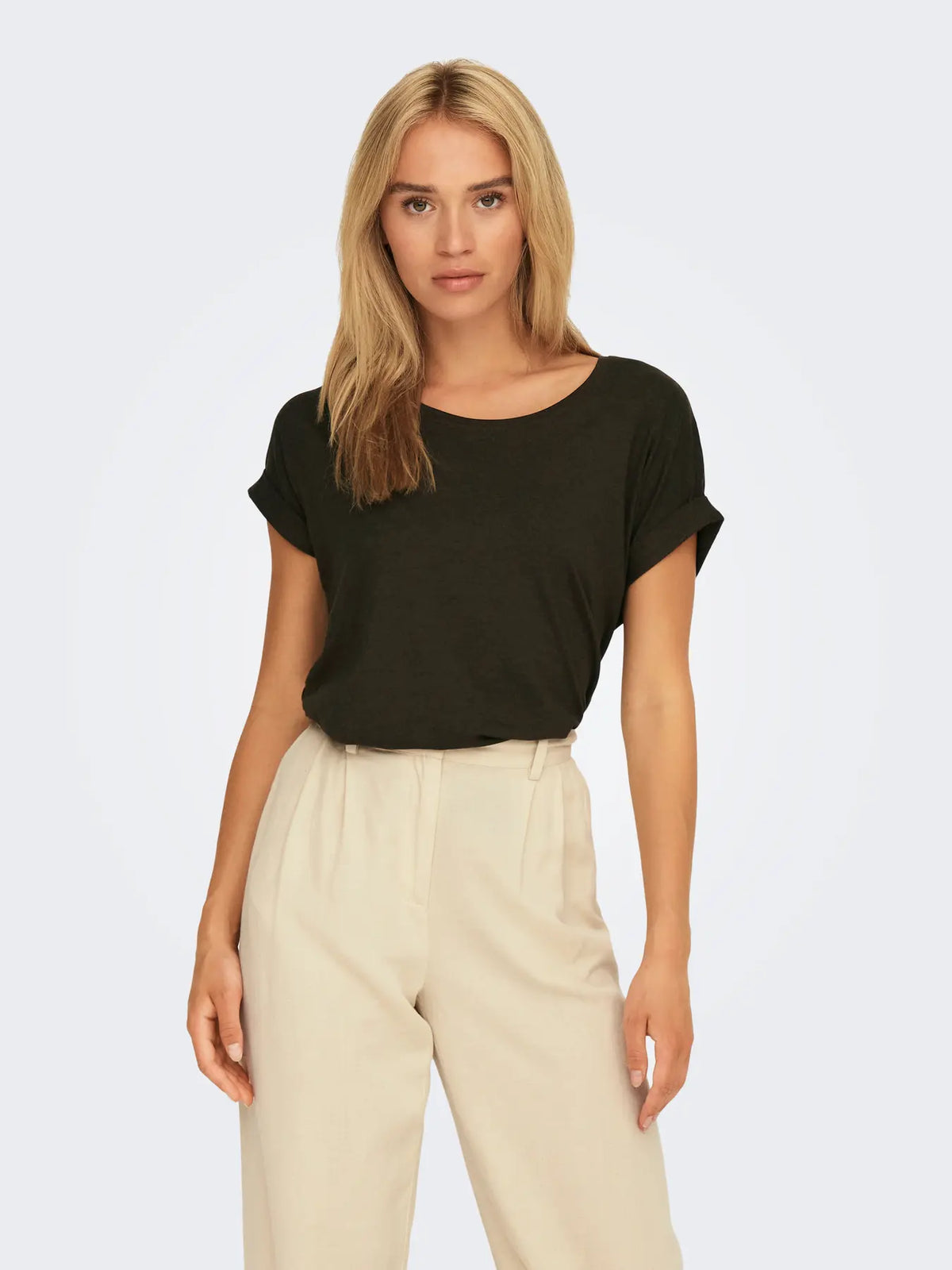 ONLY - MOSTER - SS O-NECK TOP - DEMITASSE