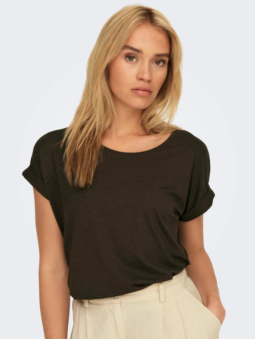ONLY - MOSTER - SS O-NECK TOP - DEMITASSE