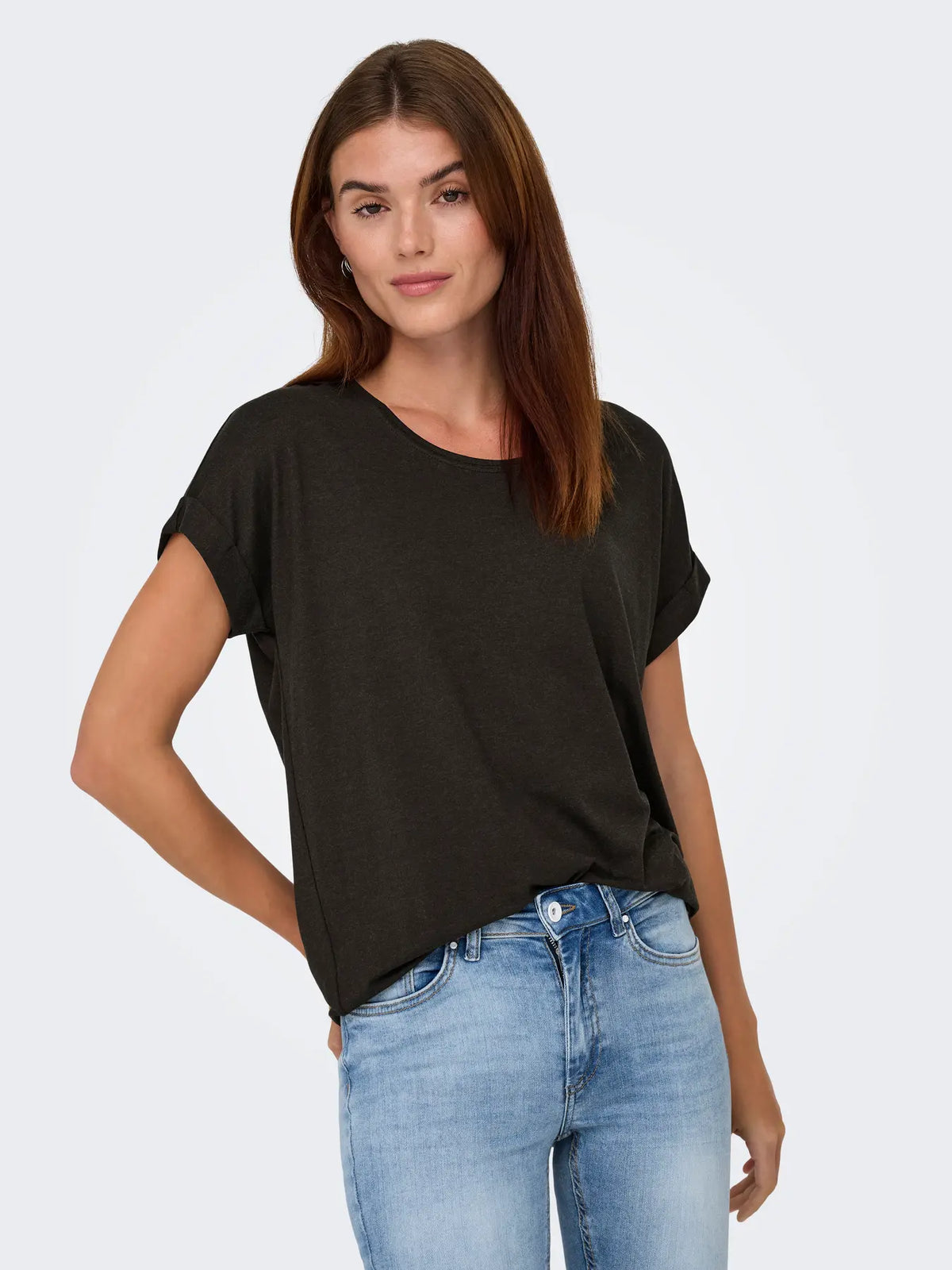 ONLY - MOSTER - SS O-NECK TOP - JAVA MELANGE