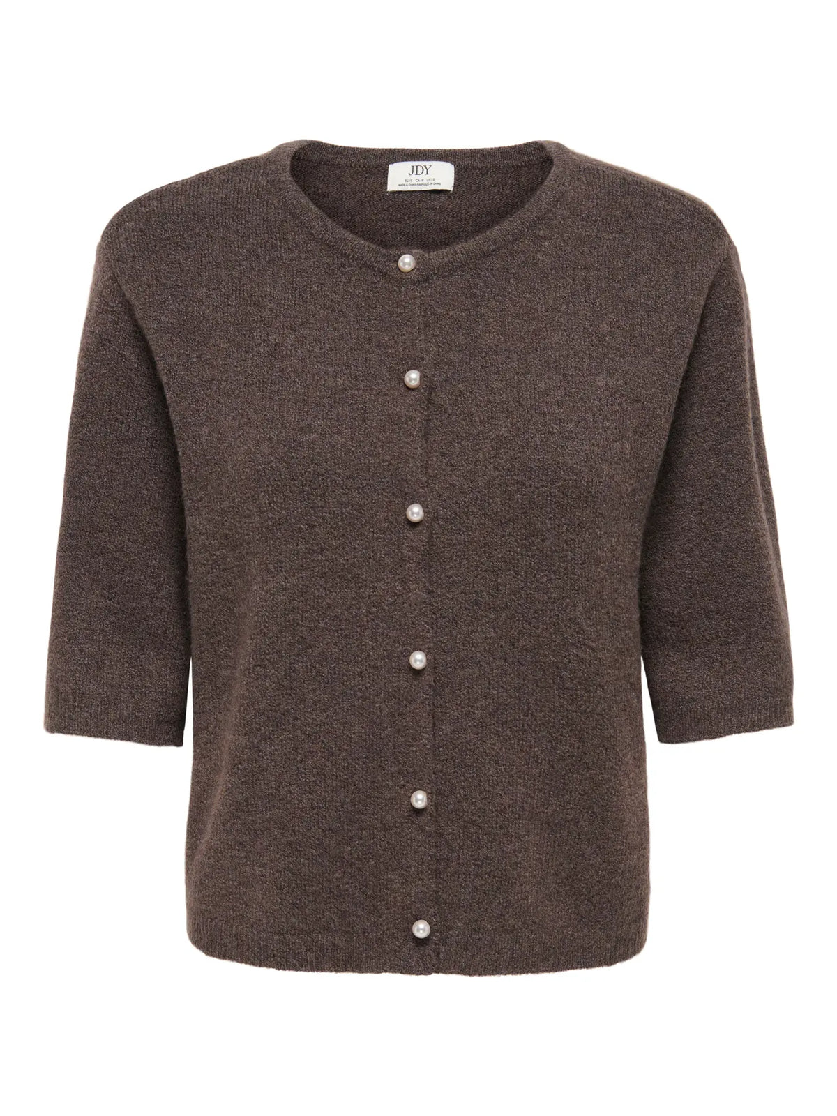 JDY - RUE LIFE 2/4 PEARL CARDIGAN - BRACKEN/MELANGE