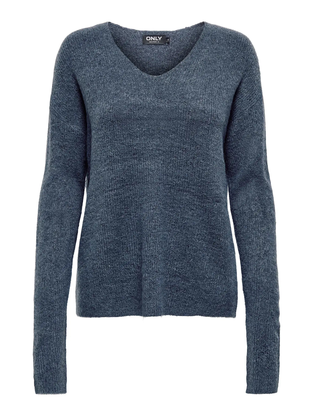 ONLY - CAMILLA V-NECK L/S PULLOVER KNIT - VINTAGE INDIGO MELANGE