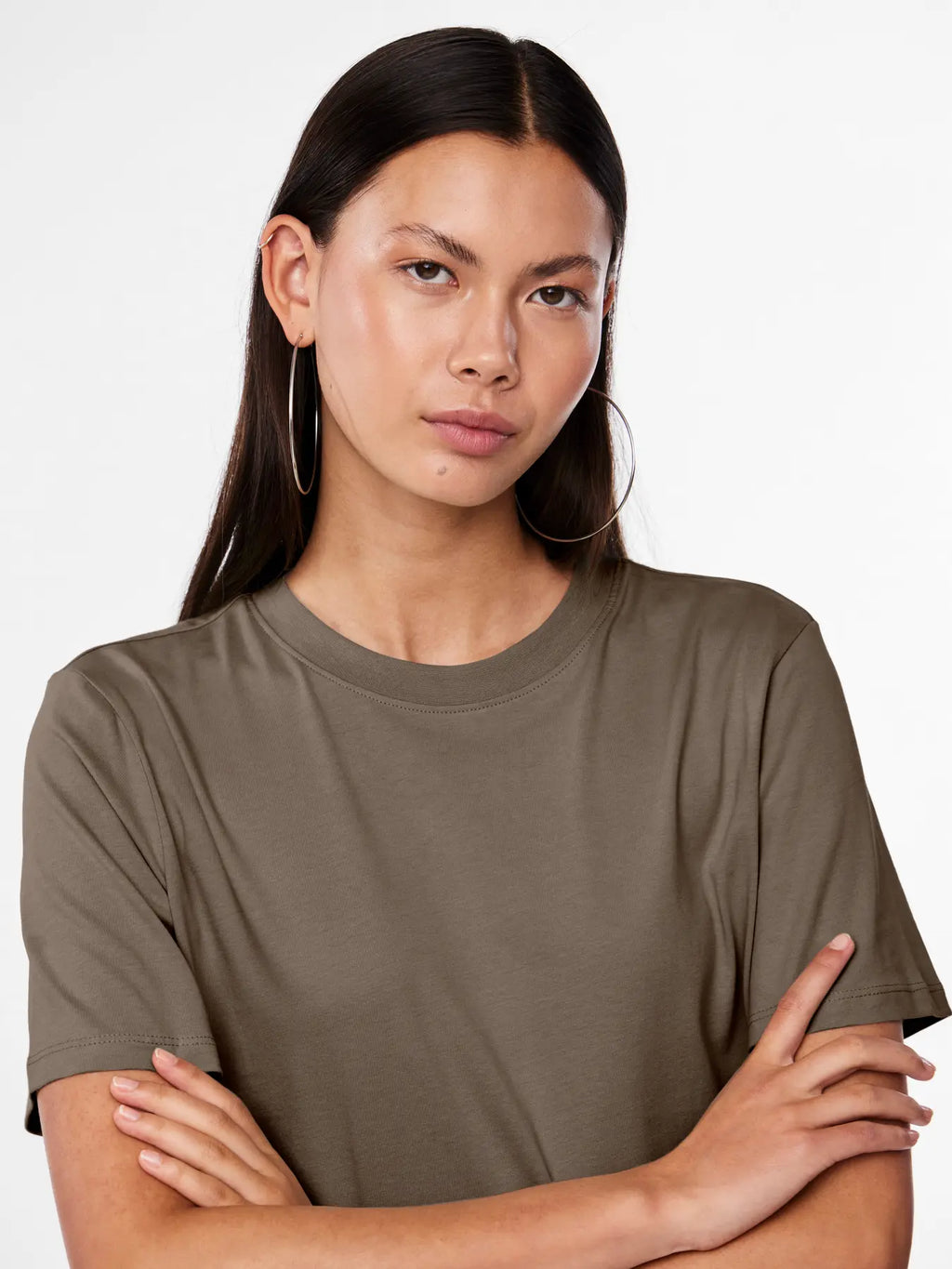 PIECES - RIA SOLID TEE - MOREL