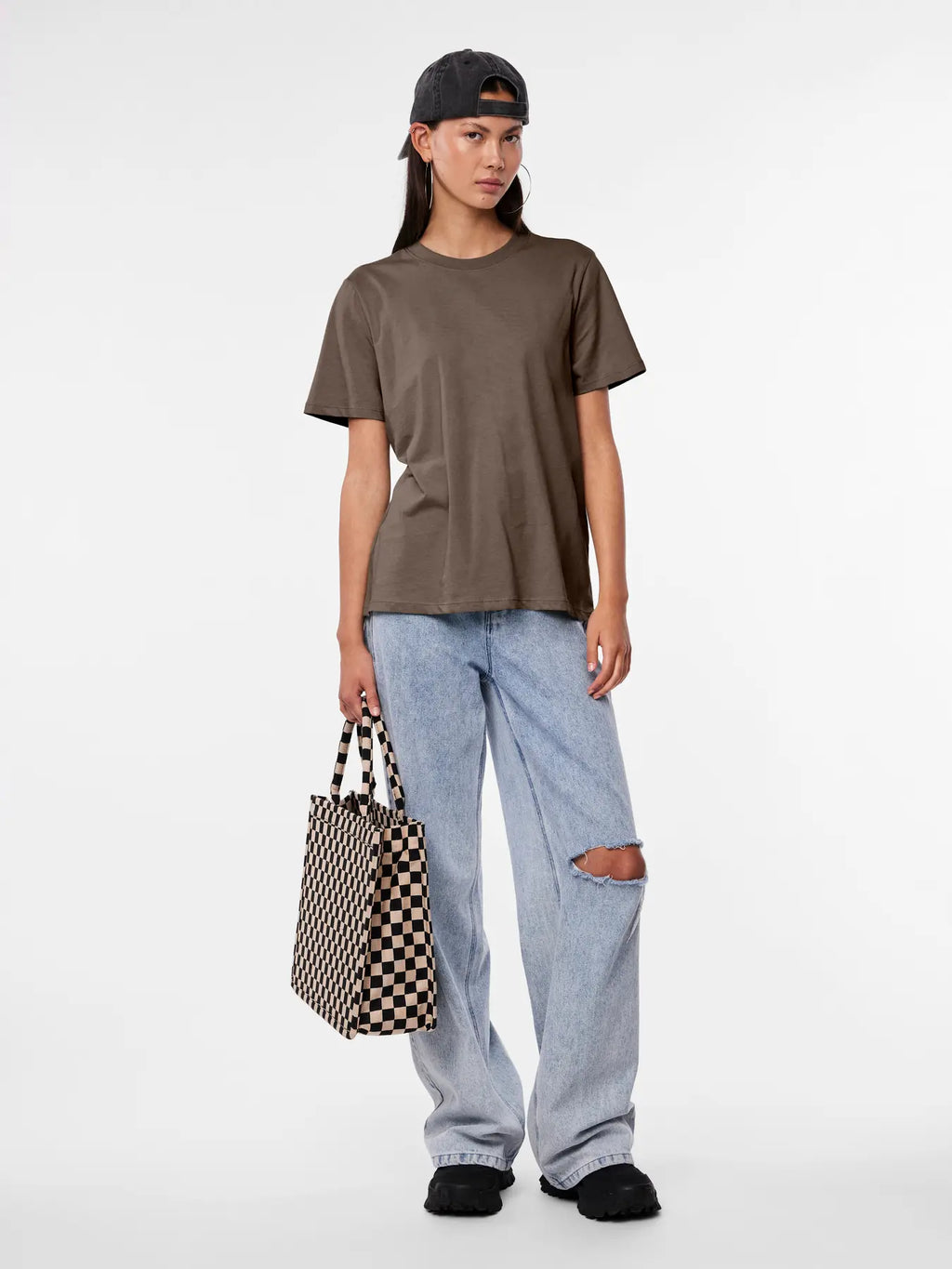 PIECES - RIA SOLID TEE - MOREL