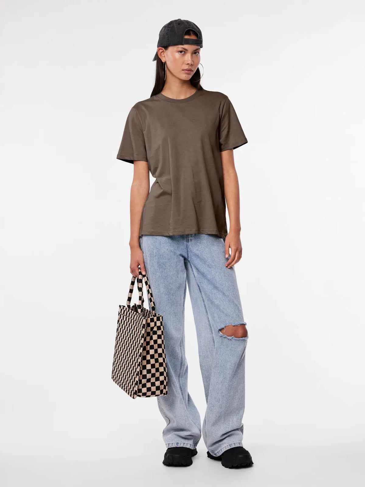 PIECES - RIA SOLID TEE - MOREL