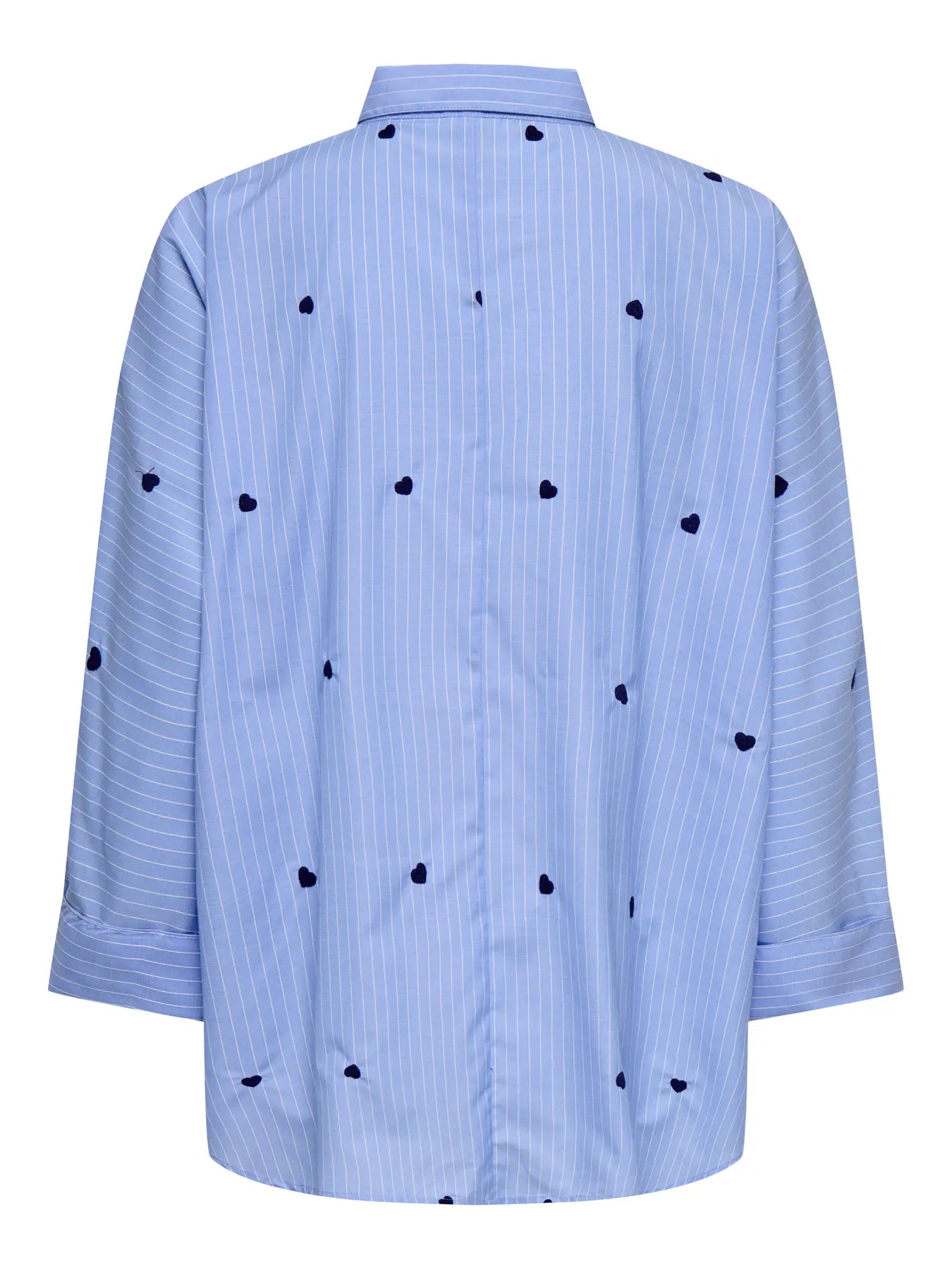 ONLY - NEW LINA GRACE STRAPE SHIRT - MOONLIGHT BLUE STRIPE MIDNIGHT BLUE HEART
