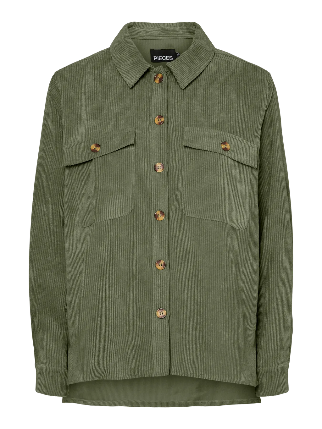 PIECES - EFFI LS SHIRT - OLIVINE