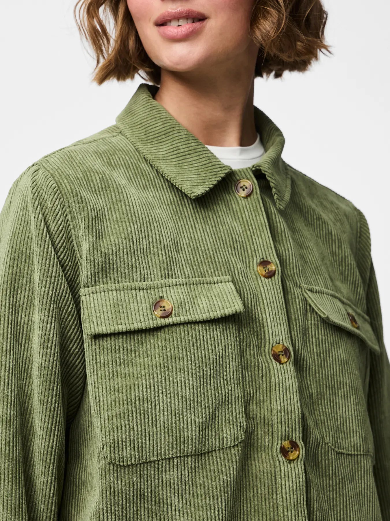 PIECES - EFFI LS SHIRT - OLIVINE