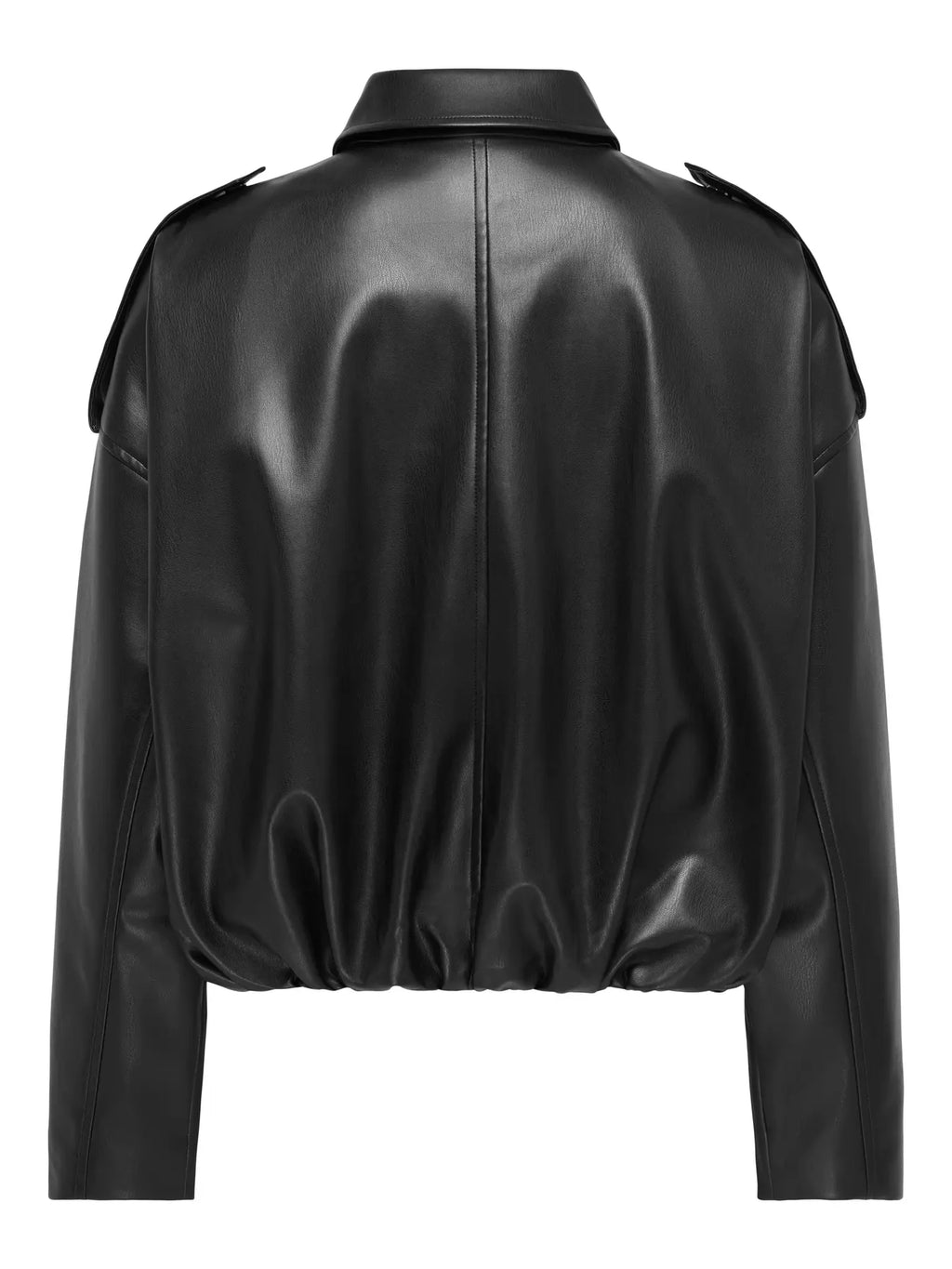 ONLY - MOON-NELI L/S FAUX LEATHER BOMBER JACKET - BLACK
