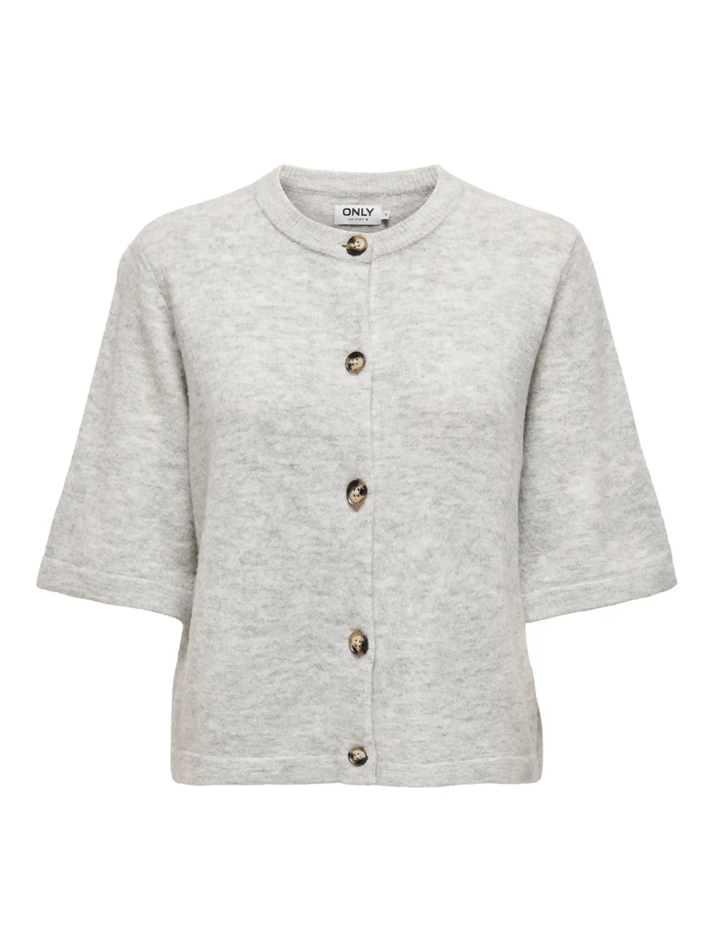 ONLY -CAMILLA S/S CARDIGAN KNIT - LIGHT GREY MELANGE